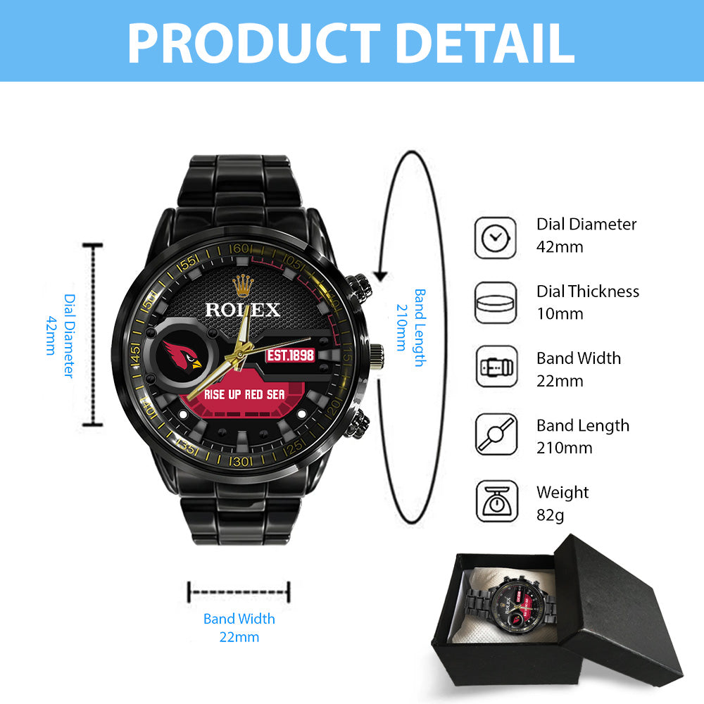 Arizona Cardinals x Rolex Black Stainless Steel Watch – MAITM13200