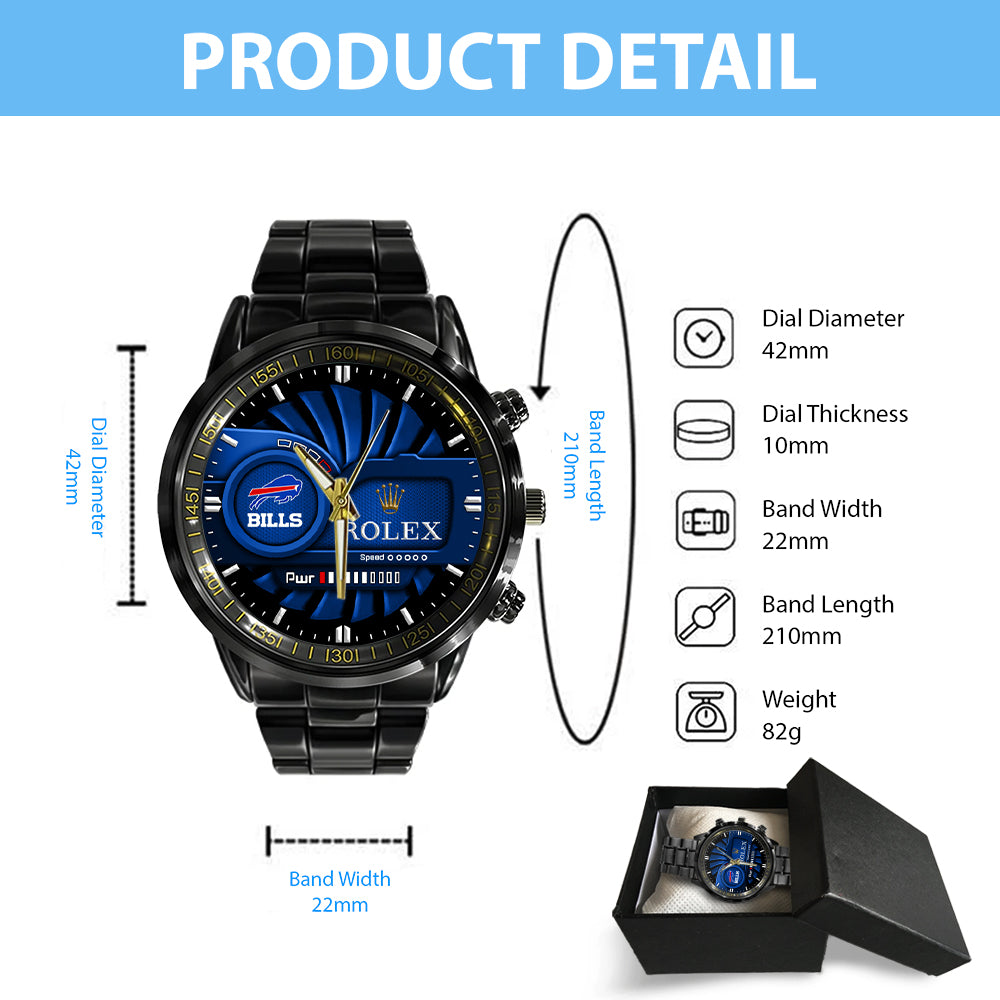 Buffalo Bills x Rolex Black Stainless Steel Watch – MAITM7423