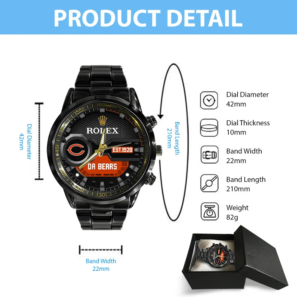 Chicago Bears x Rolex Black Stainless Steel Watch – MAITM13204