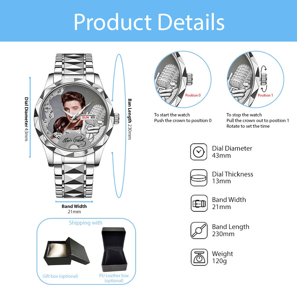 Elvis Presley Alloy Luxury Quartz Watch – MAITM12690