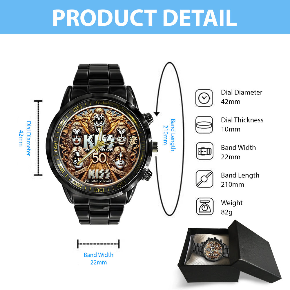 KISS Black Stainless Steel Watch – MAITM 10696