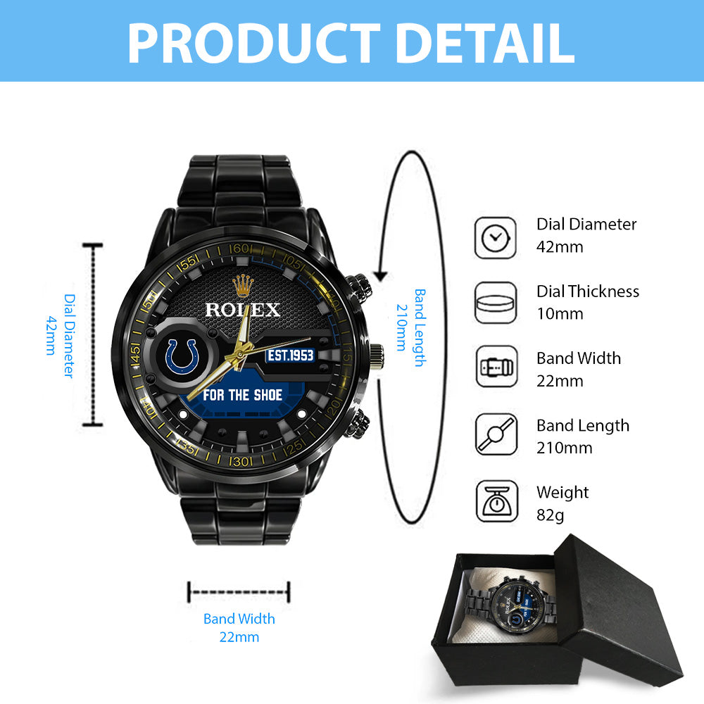 Indianapolis Colts x Rolex Black Stainless Steel Watch – MAITM13209