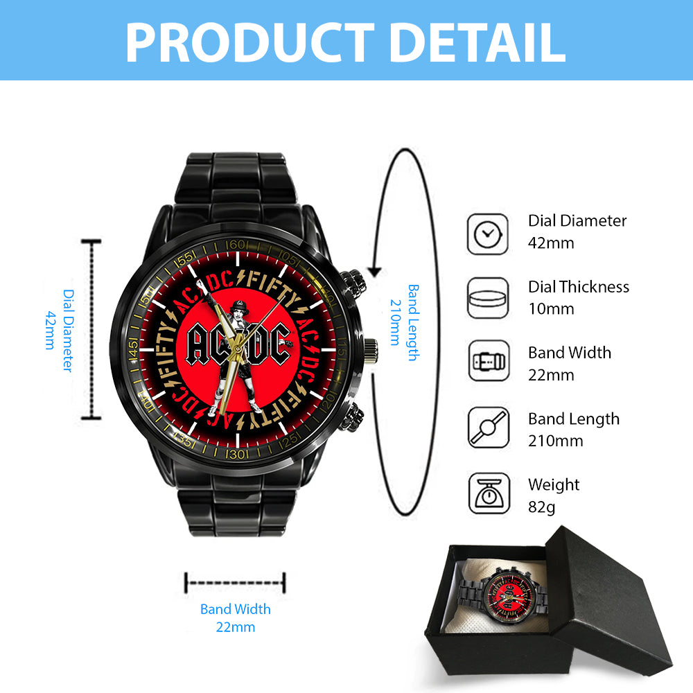 AC/DC Black Stainless Steel Watch – GNE 679