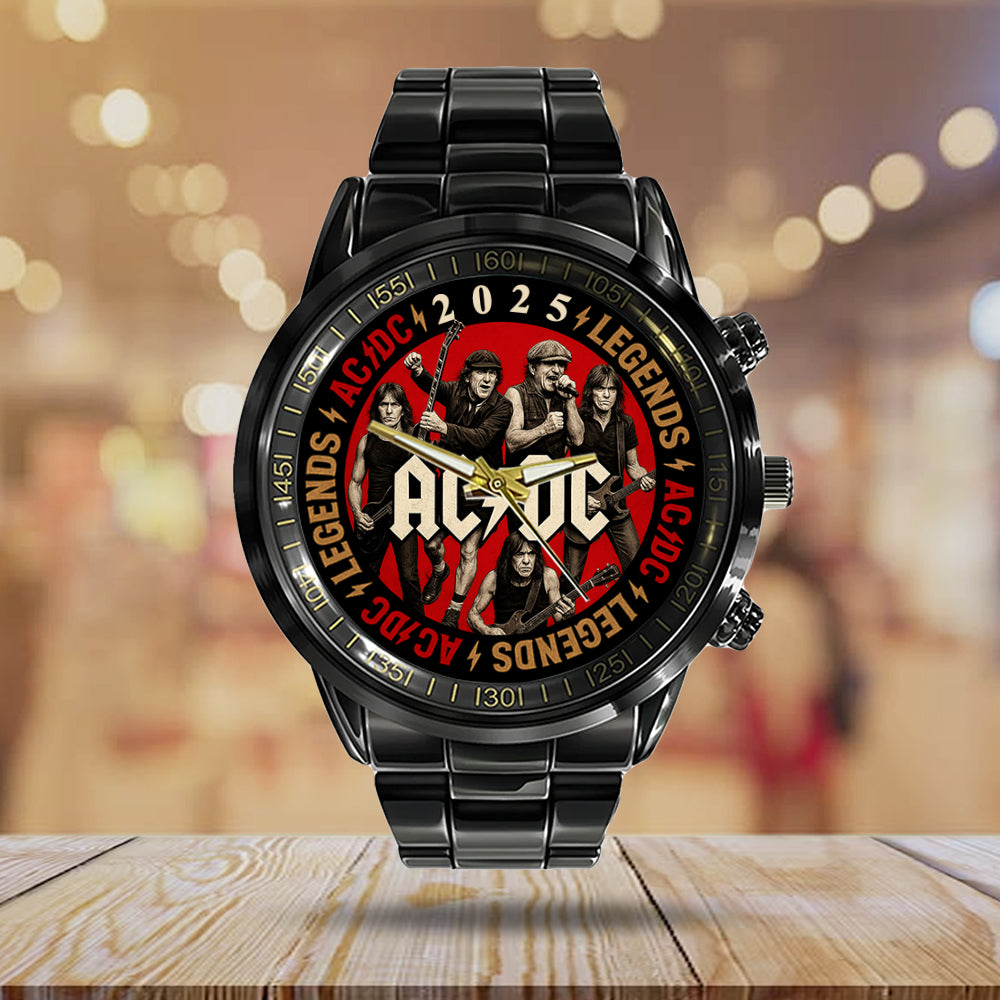 AC/DC Black Stainless Steel Watch – GNE NEW274