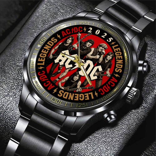 AC/DC Black Stainless Steel Watch – GNE NEW274