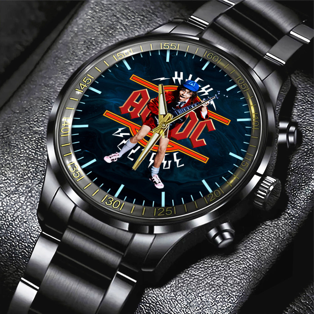 AC/DC Black Stainless Steel Watch – HUANNM 5298