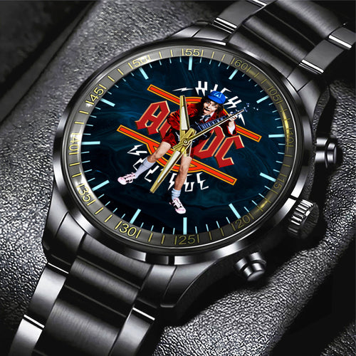 AC/DC Black Stainless Steel Watch – HUANNM 5298