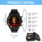 AC/DC Black Stainless Steel Watch – HUANNM 5301