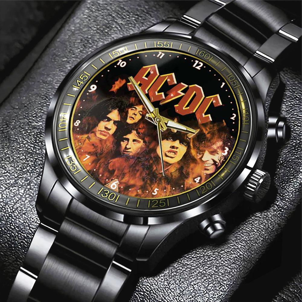 AC/DC Black Stainless Steel Watch – MAITM 7354