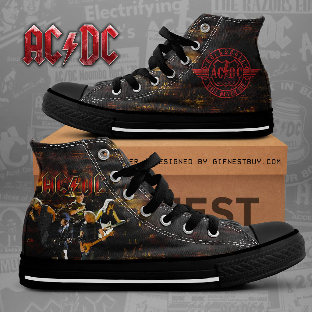 AC/DC High Top Canvas Shoes – NGHIAVT 1086