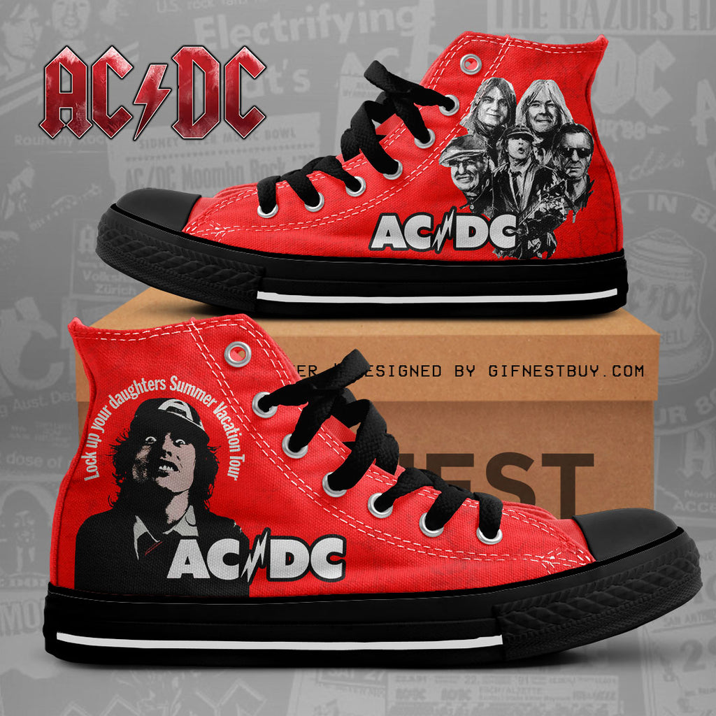 AC/DC High Top Canvas Shoes – NGHIAVT 1089