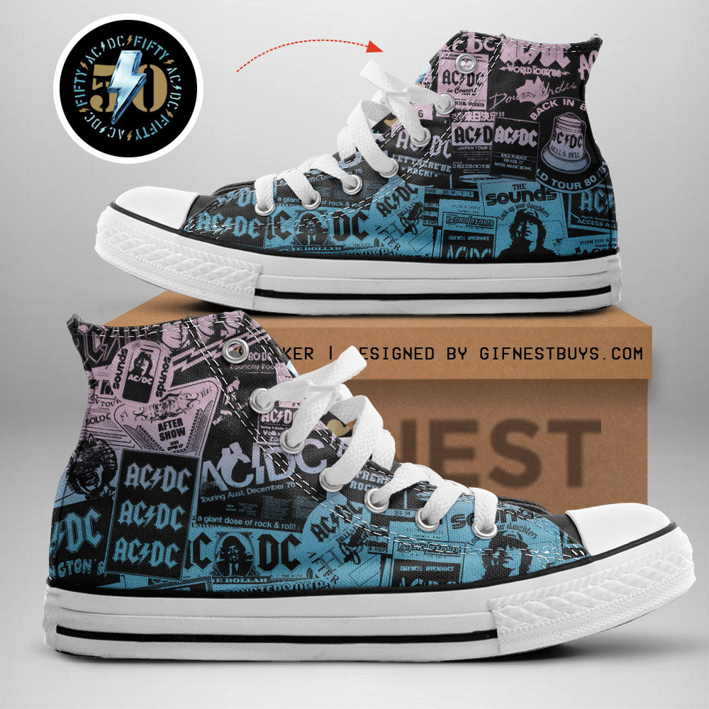 AC/DC High Top Canvas Shoes – TANTN 4571