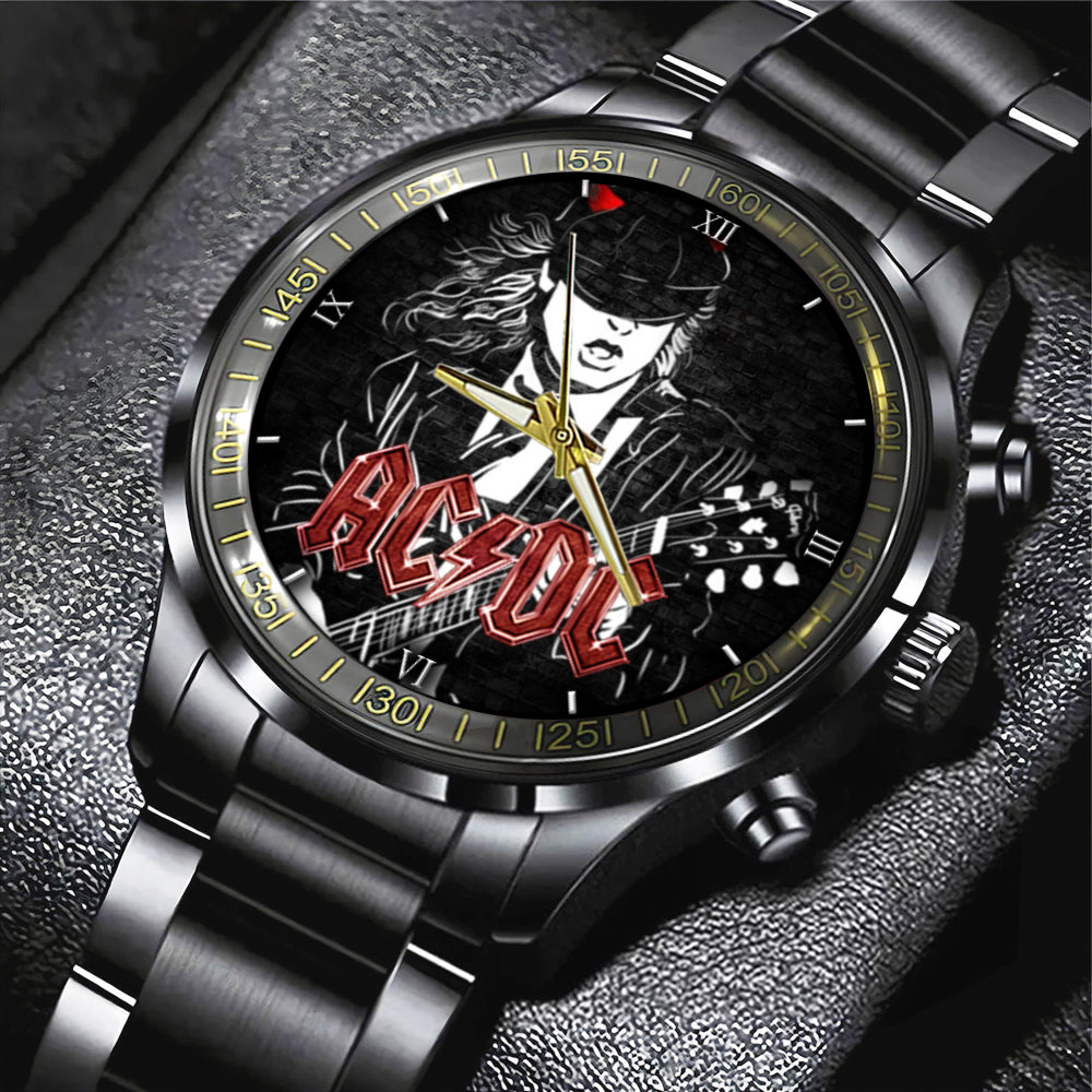 AC/DC x Angus Young Black Stainless Steel Watch – GNE 960