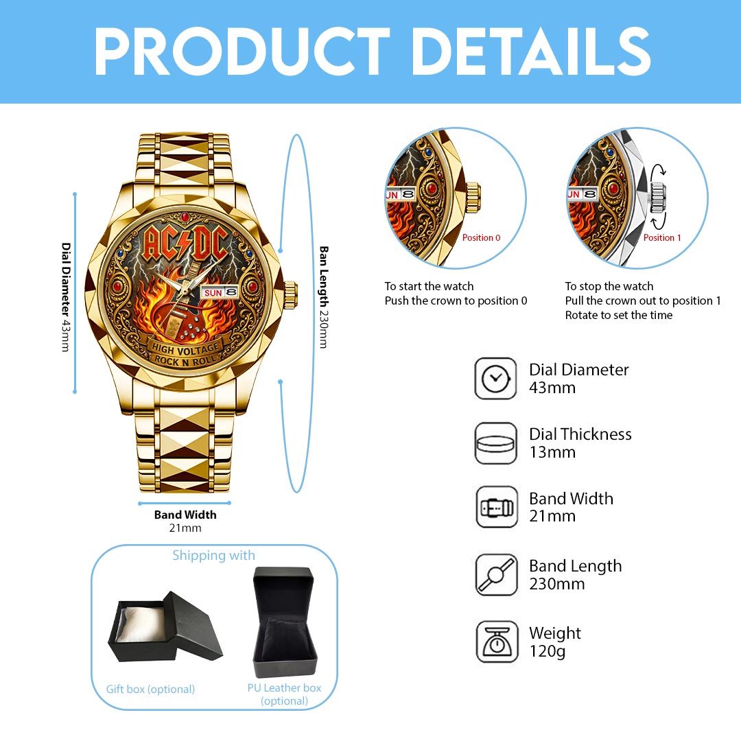 AC/DC Alloy Luxury Quartz Watch – HOATT16091