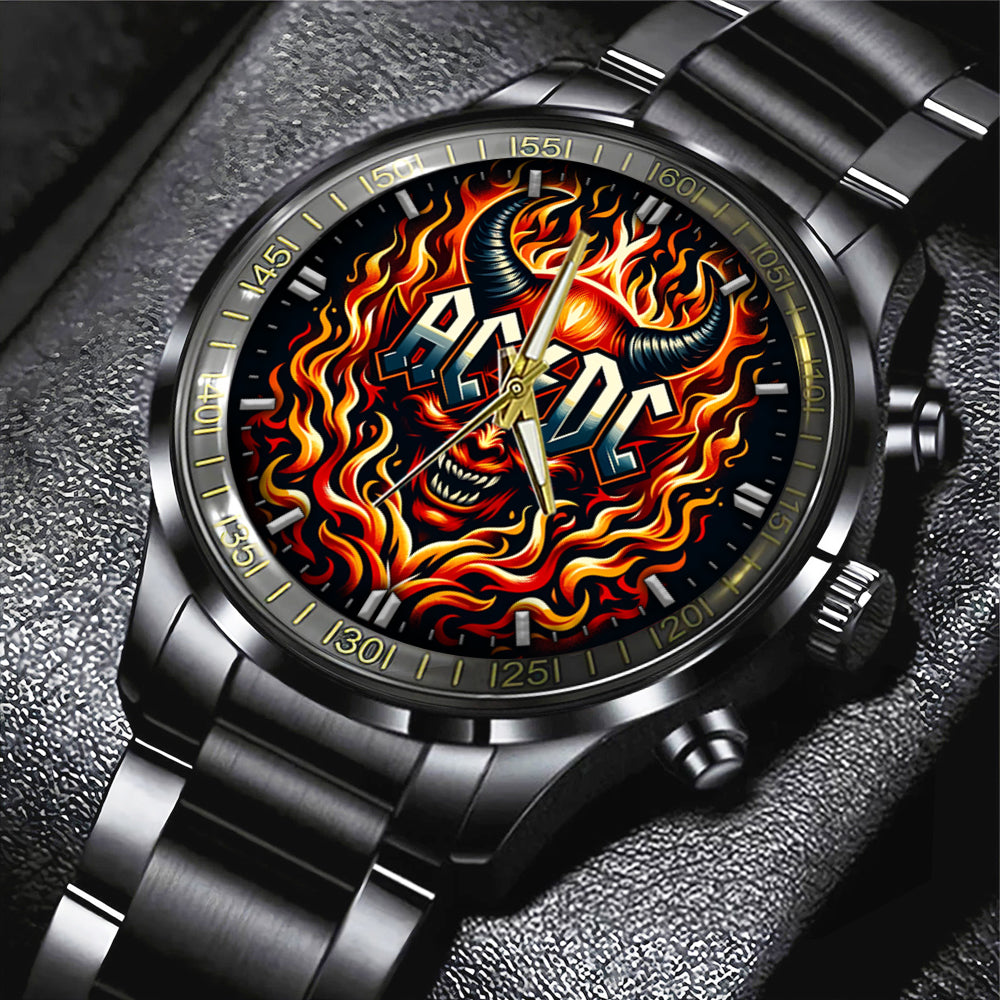 AC/DC Black Stainless Steel Watch – GNE 692