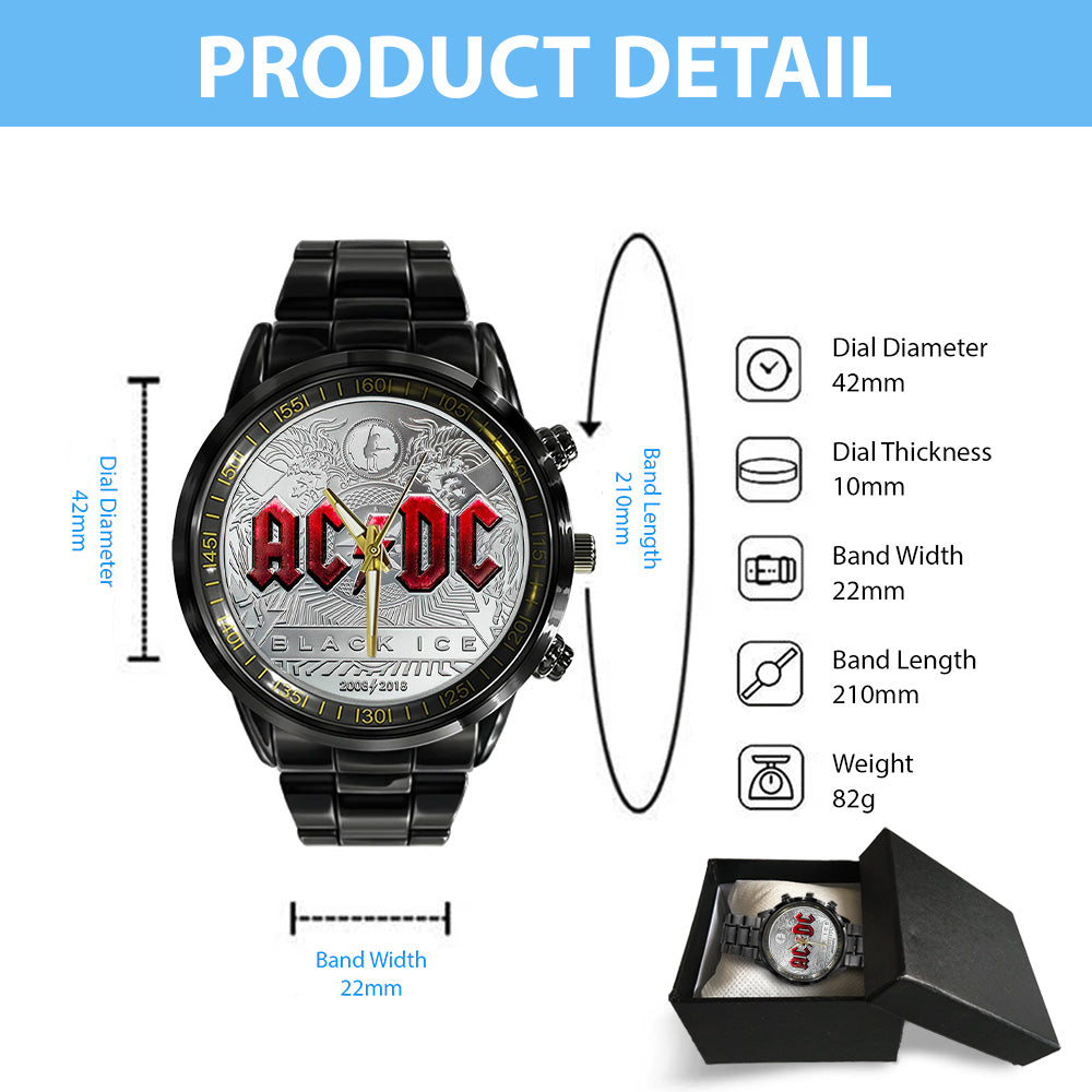 AC/DC Black Stainless Steel Watch – TANTN 5980