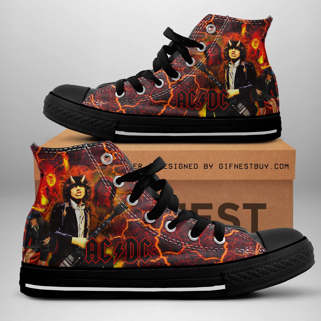 AC/DC High Top Canvas Shoes – NGHIAVT 1078