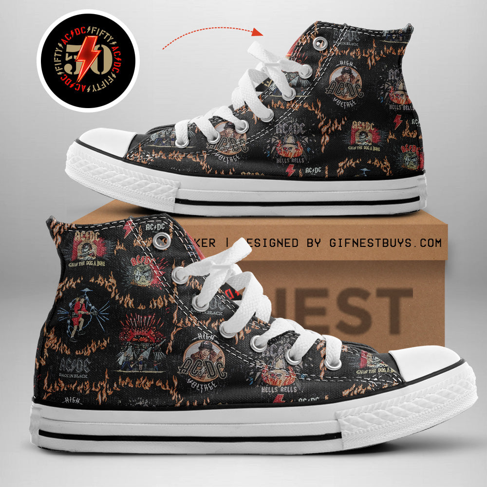AC/DC High Top Canvas Shoes – TANTN 4572