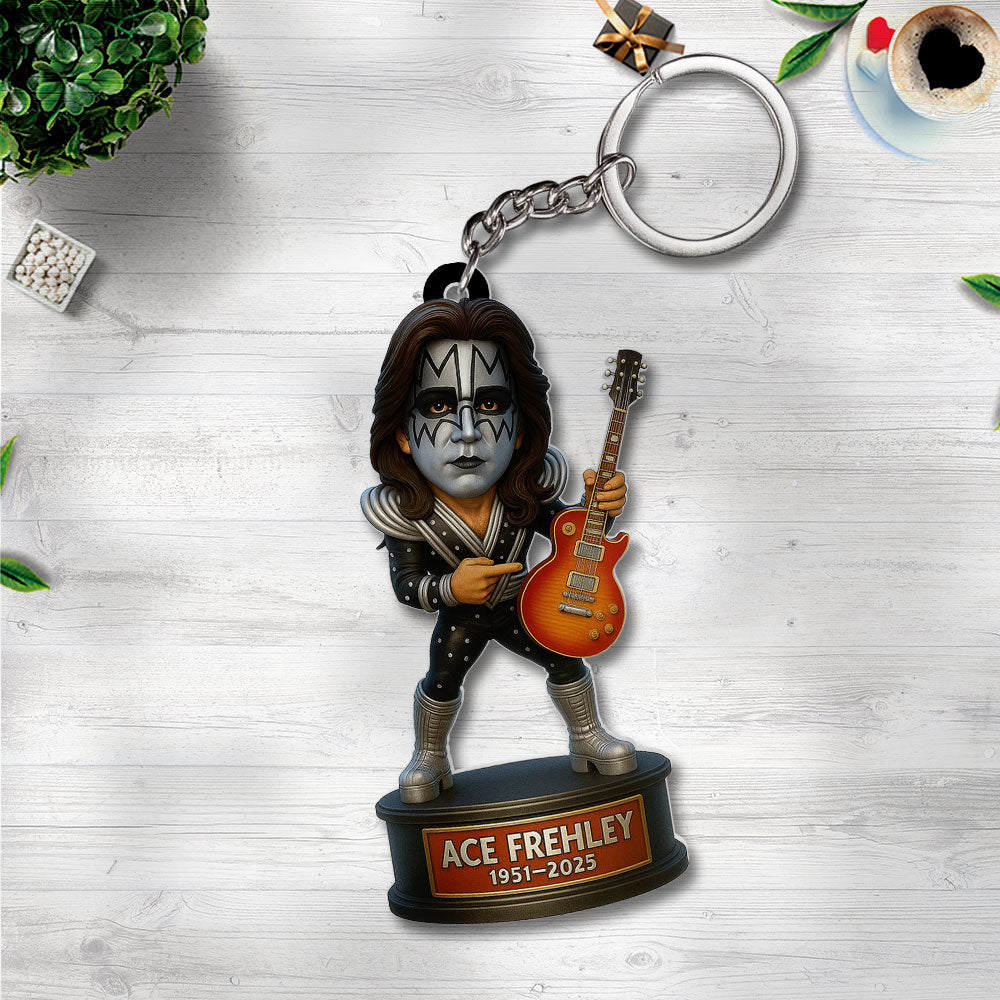 Ace Frehley Custom Shape 2-sided Keychain – TMTHU1579