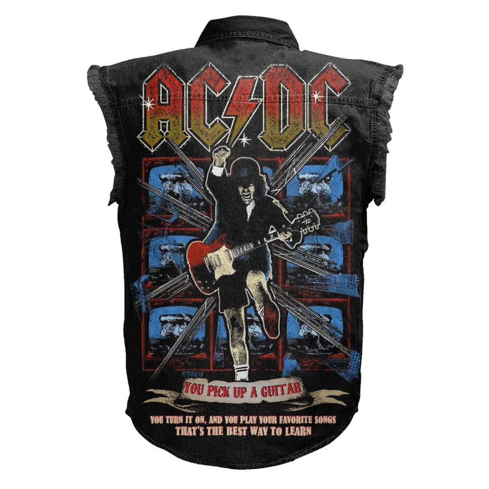 AC/DC 3D Lightweight Sleeveless Denim Shirt – ANHNV 3024