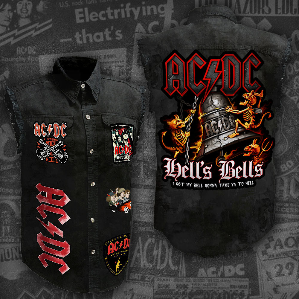 AC/DC 3D Lightweight Sleeveless Denim Shirt – ANHNV 3033