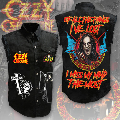 Black Sabbath Ozzy Osbourne 3D Lightweight Sleeveless Denim Shirt – ANHNV 4215