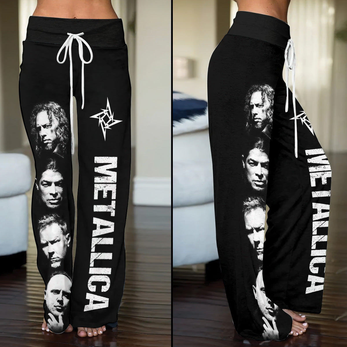 Metallica High-Waisted Straight-Leg Trousers – ANHNV 6268