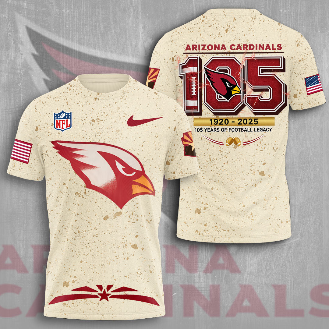 Arizona Cardinals 105 Years Anniversary 3D Apparel – TMTHU724