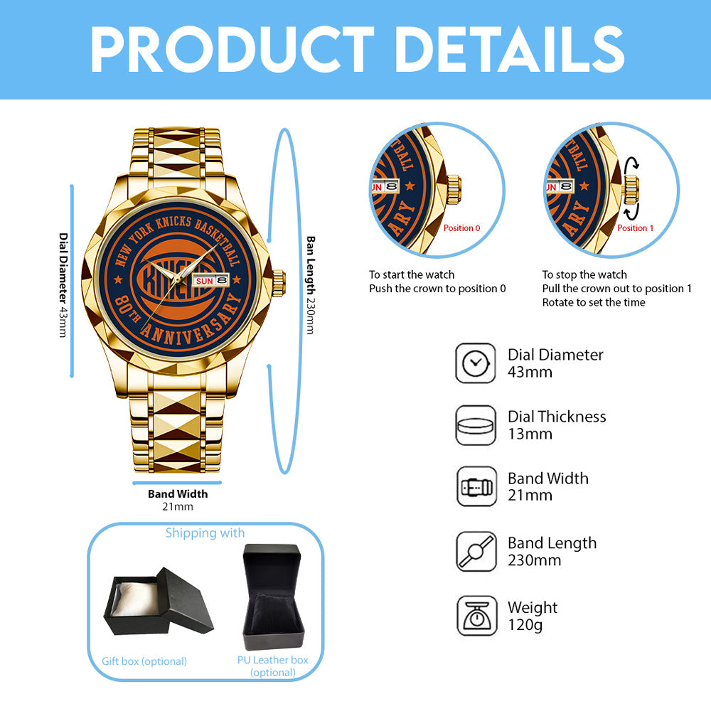 New York Knicks Logo 80th Anniversary 2026 Alloy Luxury Quartz Watch – GNE4637