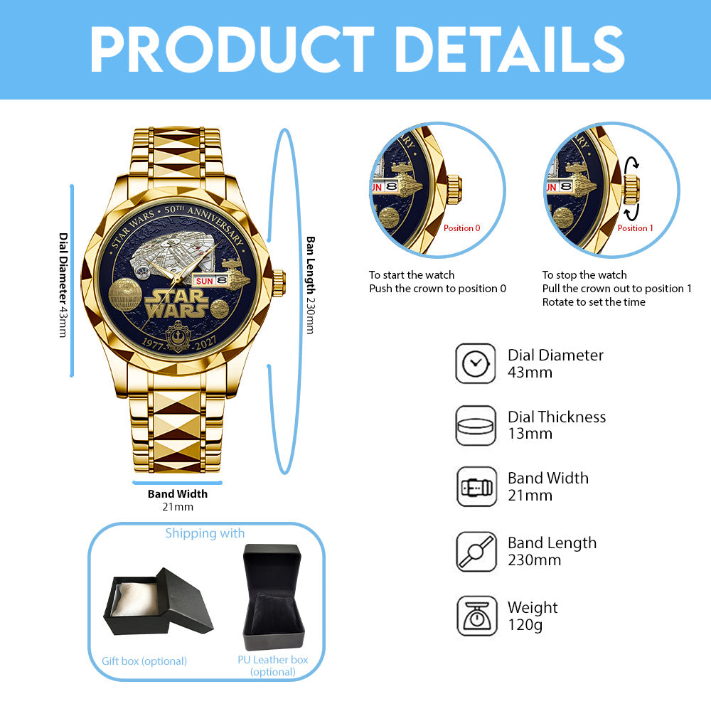 Star Wars 50th Anniversary Alloy Luxury Quartz Watch – TMTHU2894