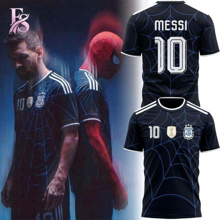 Argentina Spiderman Lionel Messi 10 World Cup Shirt