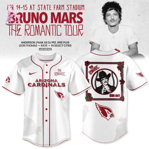 Arizona Cardinals Bruno Mars The Romantic Tour 2026 Jersey