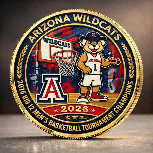 Arizona Wildcats 2026 Big 12 Men's Basketball Tournament Champions Commemorative Coin – TMTHU4426