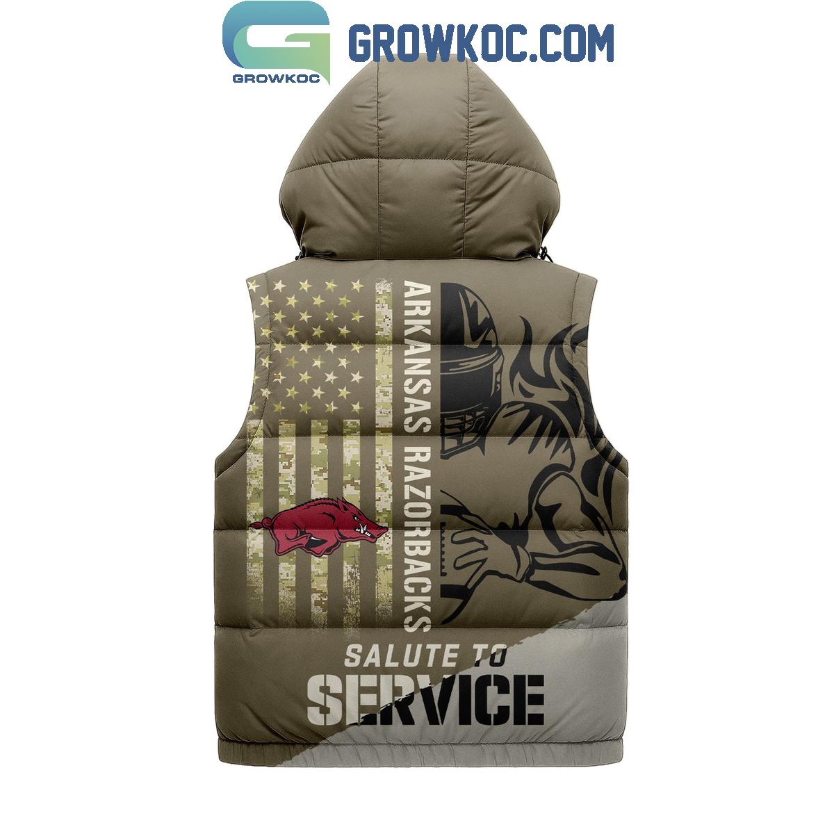 Arkansas Razorbacks Salute To Service Sleeveless Puffer Jacket