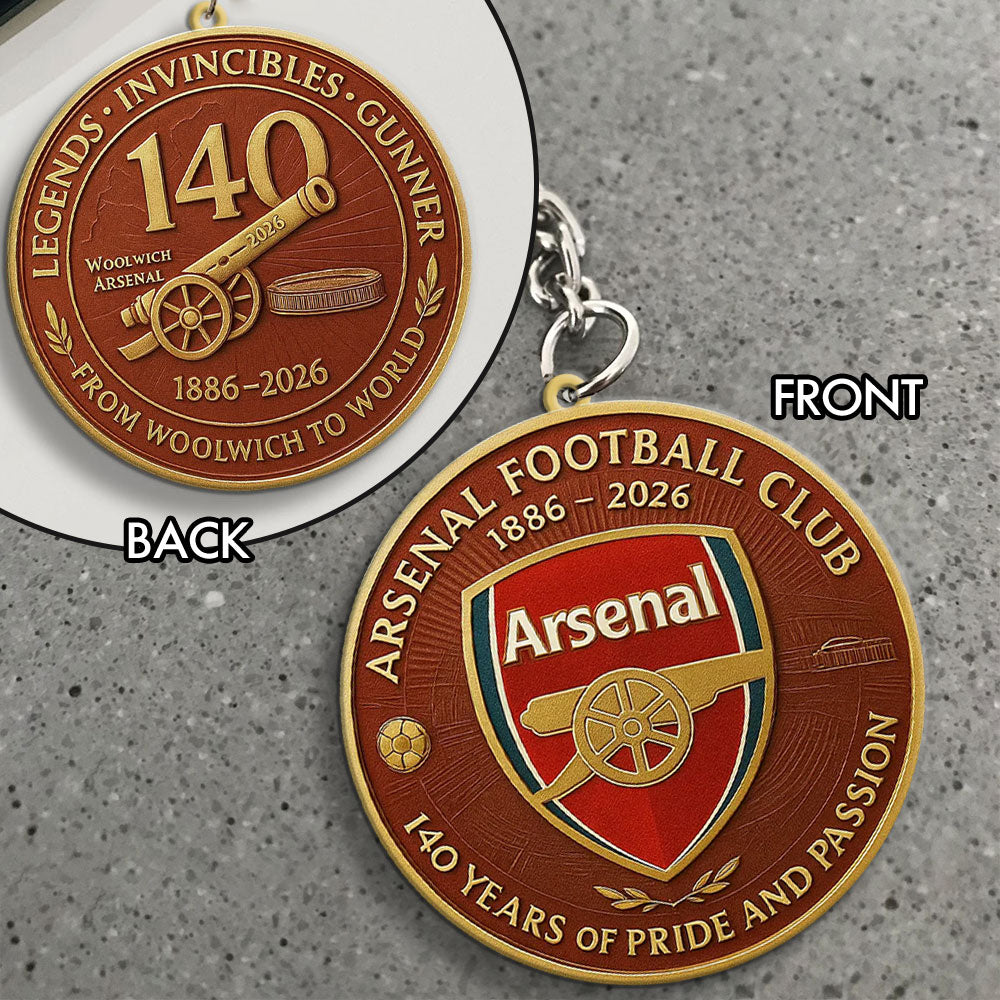 Arsenal FC 140 Years Custom Shape 2-sided Keychain – MAITM13590