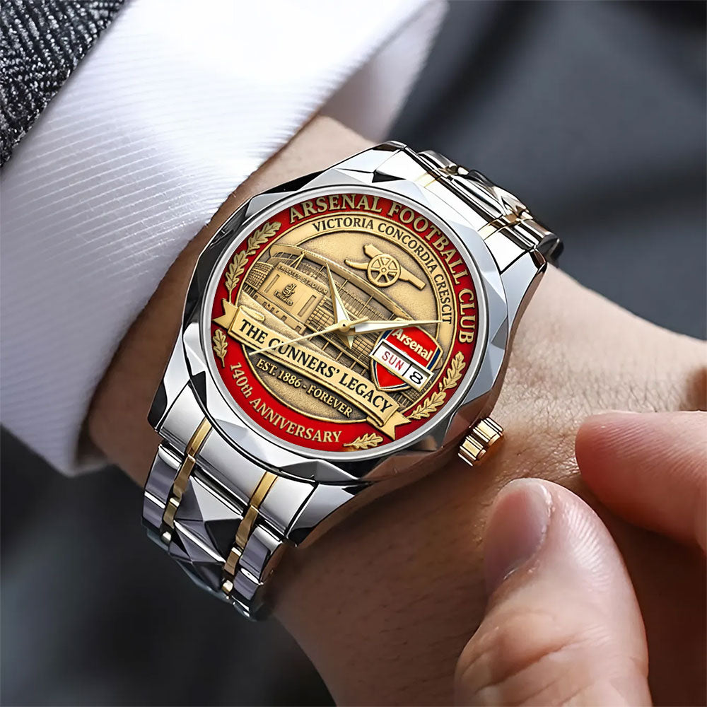 Arsenal FC 140th Anniversary Alloy Luxury Quartz Watch – TANTN20540