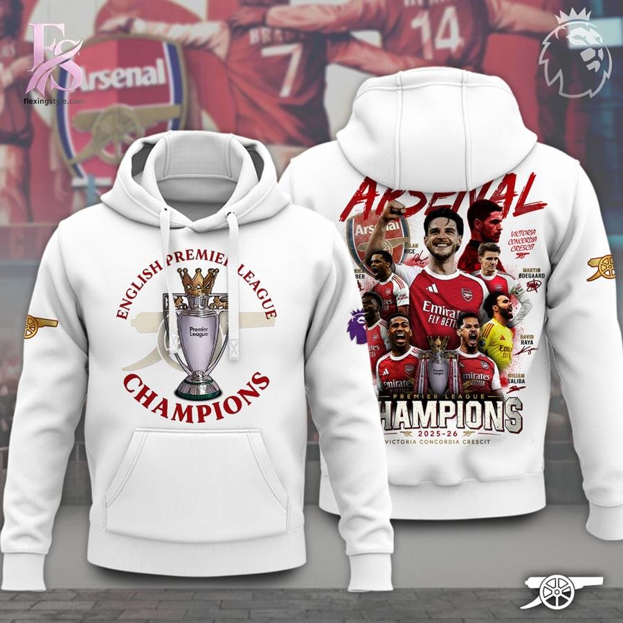 Arsenal English Champions Premier League 2025-2026 Hoodie