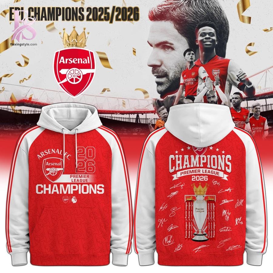 Arsenal F.C Champions Premier League 2026 Player Sign Hoodie