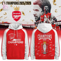 Arsenal F.C Champions Premier League 2026 Player Sign Hoodie