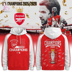 Arsenal F.C Champions Premier League 2026 Player Sign Hoodie