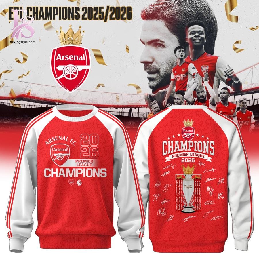 Arsenal F.C Champions Premier League 2026 Player Sign Hoodie