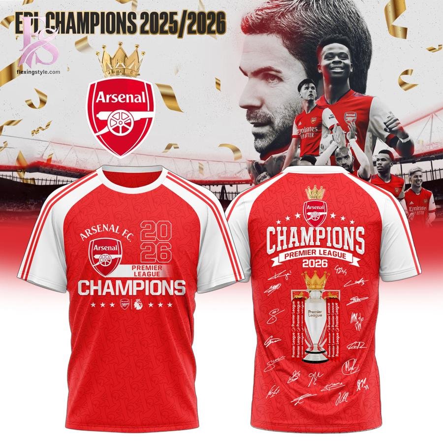Arsenal F.C Champions Premier League 2026 Player Sign Hoodie