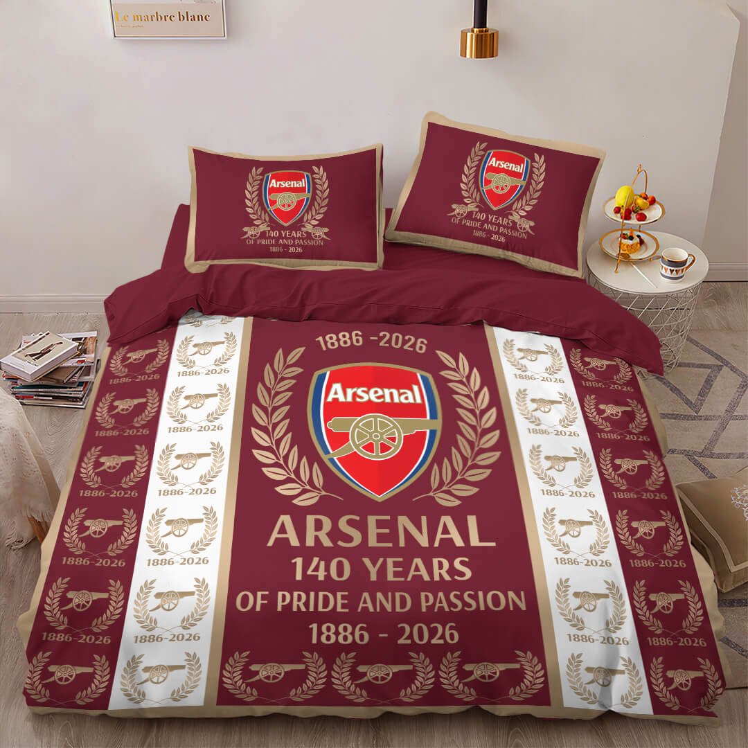 Arsenal FC 140th Anniversary 3-Piece Duvet Bedding Set – MAITM14287