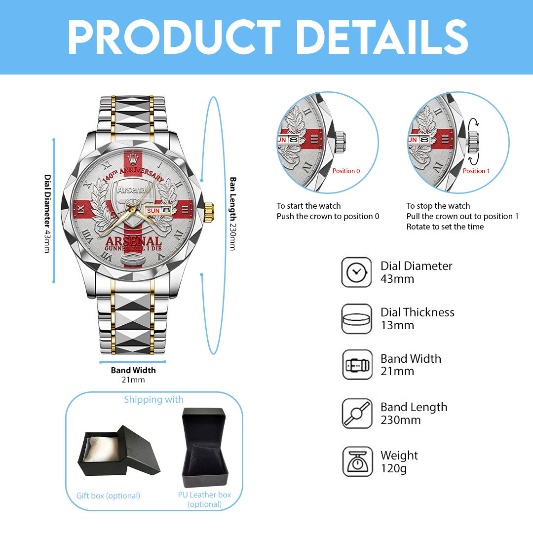 Arsenal FC 140th Anniversary x Rolex Black Stainless Steel Watch – TMTHU5957