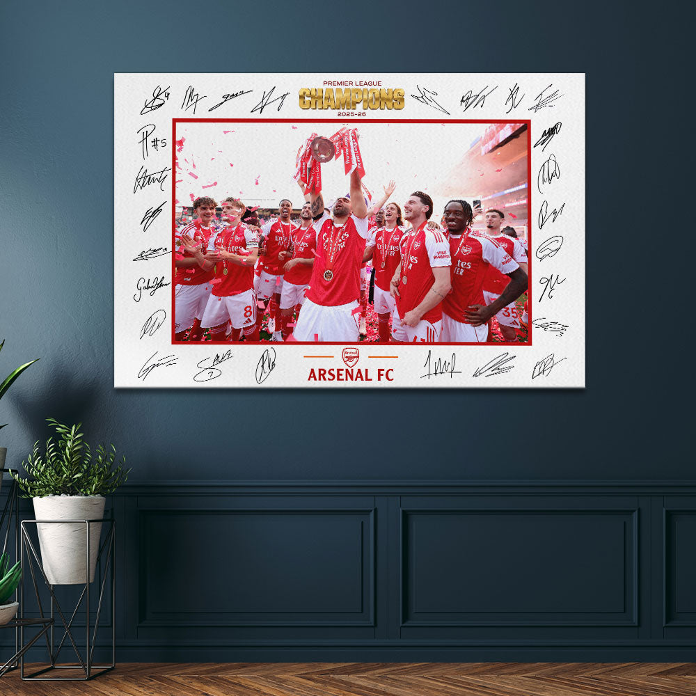Arsenal FC Premier League Champions 25/26 Rectangle Canvas With Inner Frame – HOATT18750