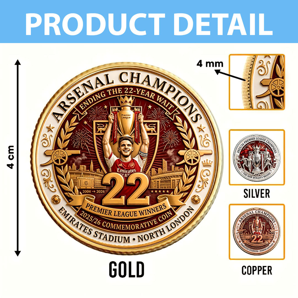 Arsenal FC Premier League Champions 25/26 Commemorative Coin – HOATT18175