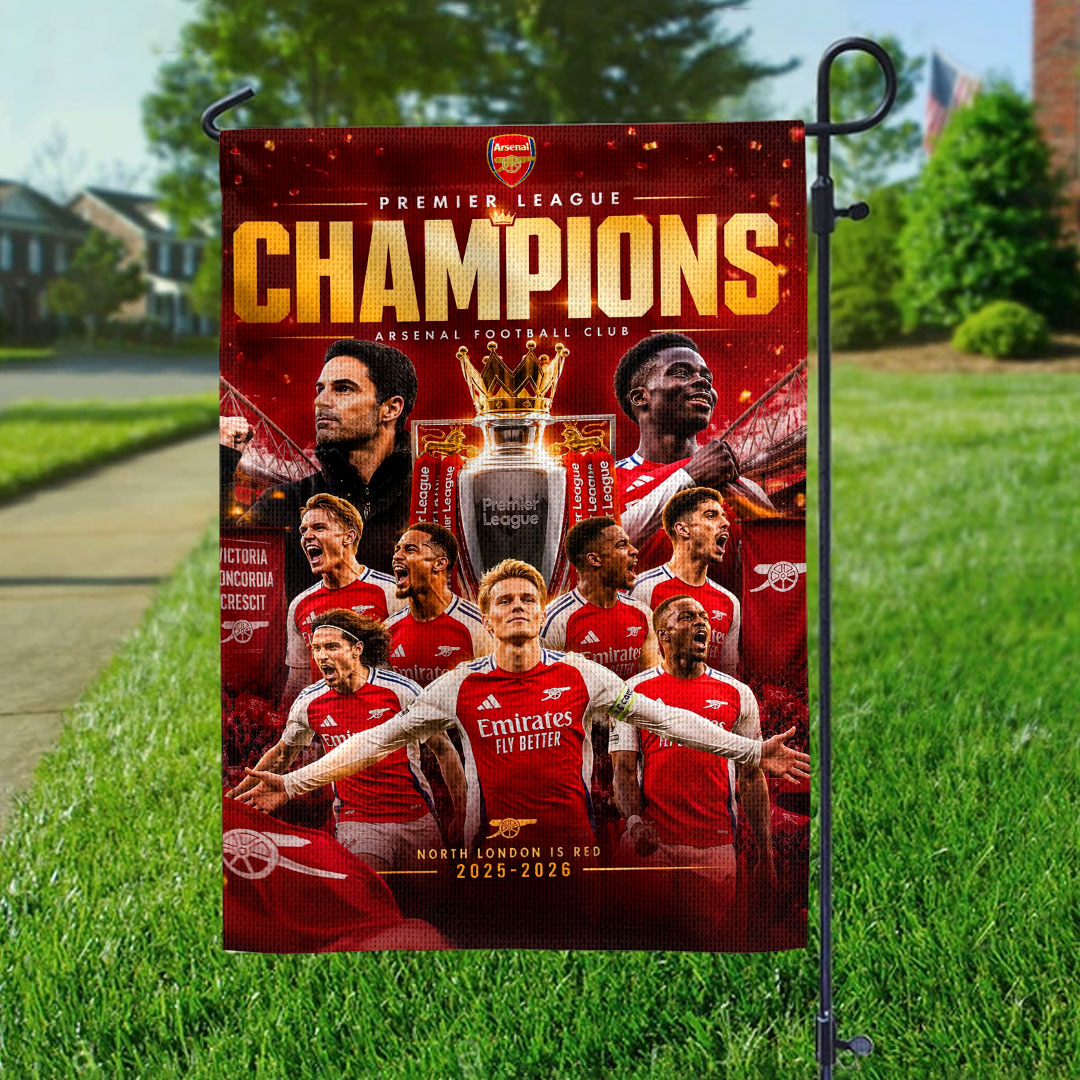 Arsenal FC Premier League Champions 25/26 Double-side Garden Flag – HOATT18199