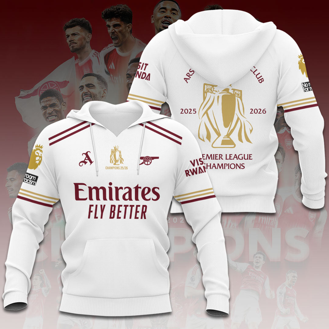 Arsenal FC Premier League Champions 25/26 3D Apparel – HOATT18201
