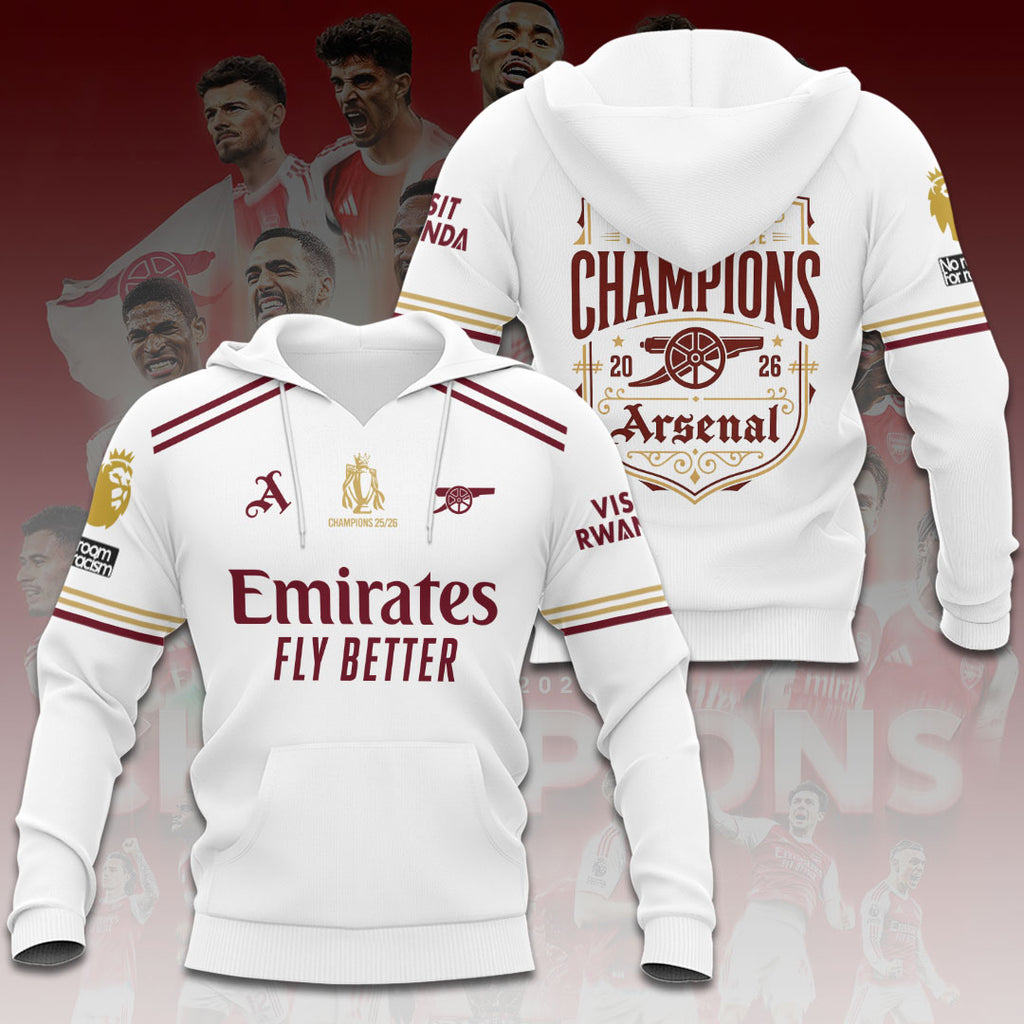 Arsenal FC Premier League Champions 25/26 3D Apparel – HOATT18753