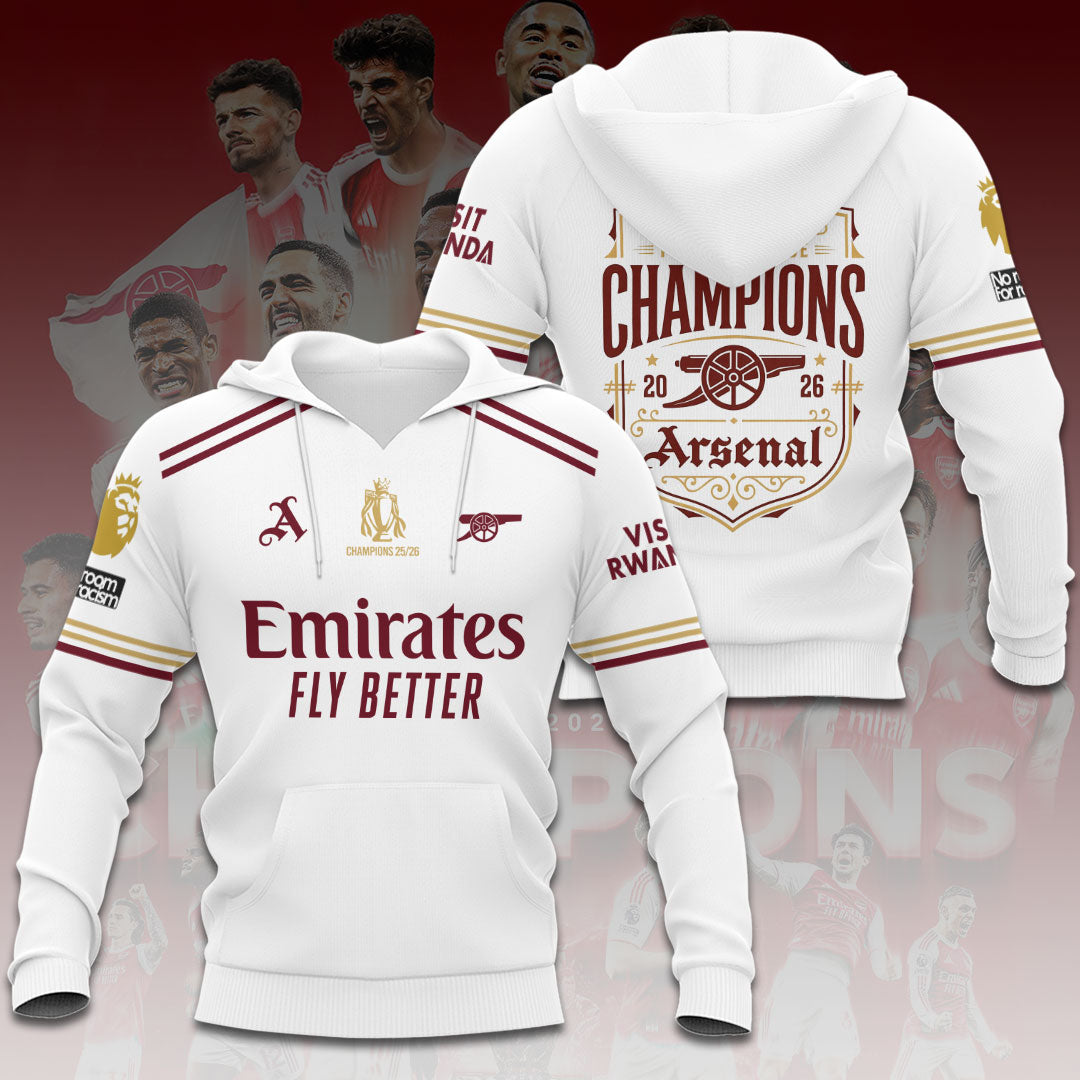 Arsenal FC Premier League Champions 25/26 3D Apparel – HOATT18753